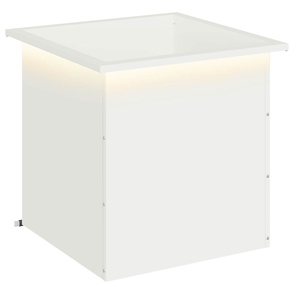 vidaXL Donica ogrodowa z oświetleniem LED Biały 50 x 50 x 48 cm Stal