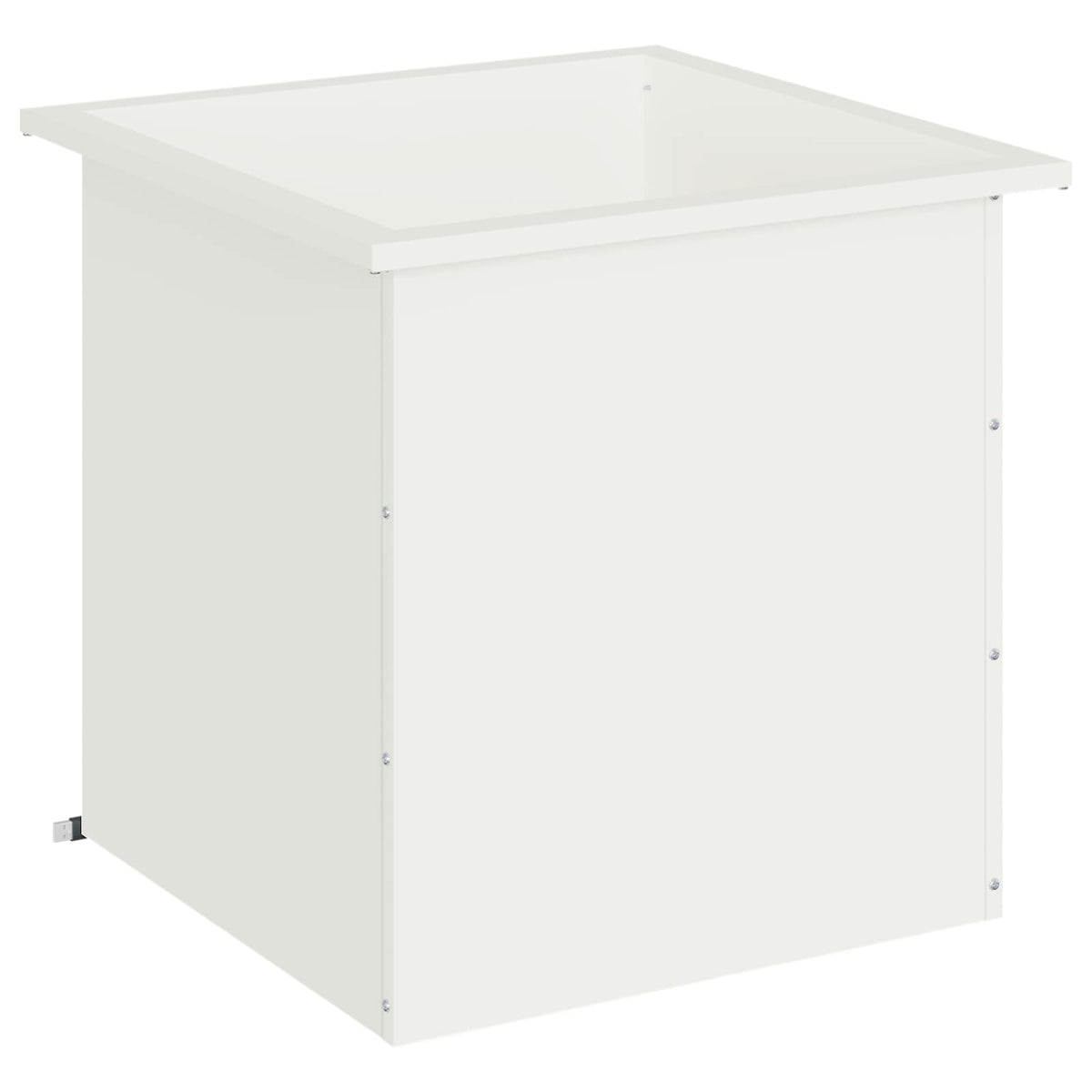 vidaXL Donica ogrodowa z oświetleniem LED Biały 50 x 50 x 48 cm Stal