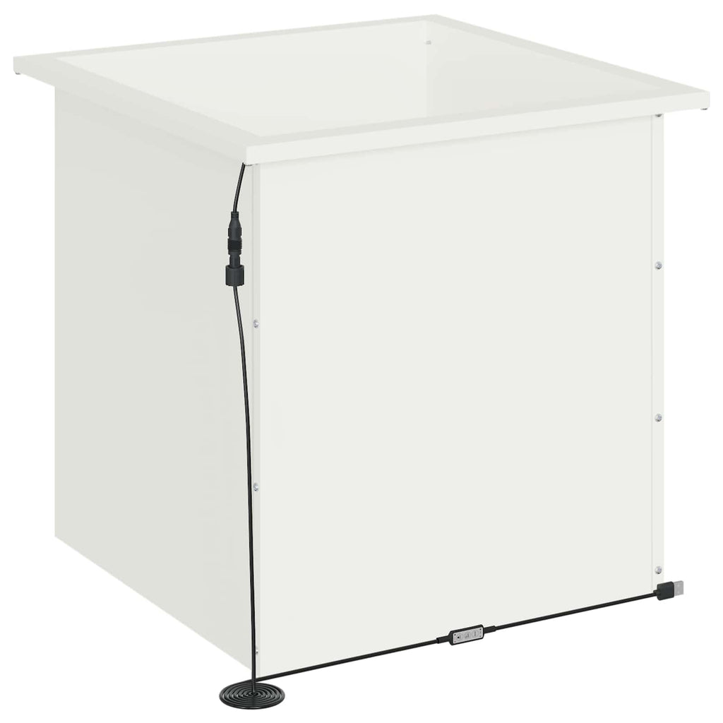 vidaXL Donica ogrodowa z oświetleniem LED Biały 50 x 50 x 48 cm Stal