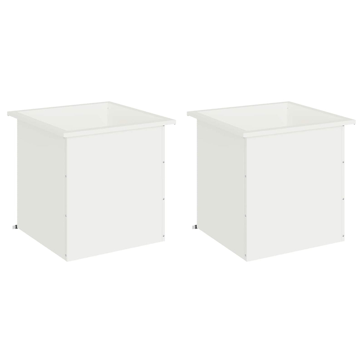 vidaXL Donica ogrodowa z oświetleniem LED 2 szt. Biały 50 x 50 x 48 cm