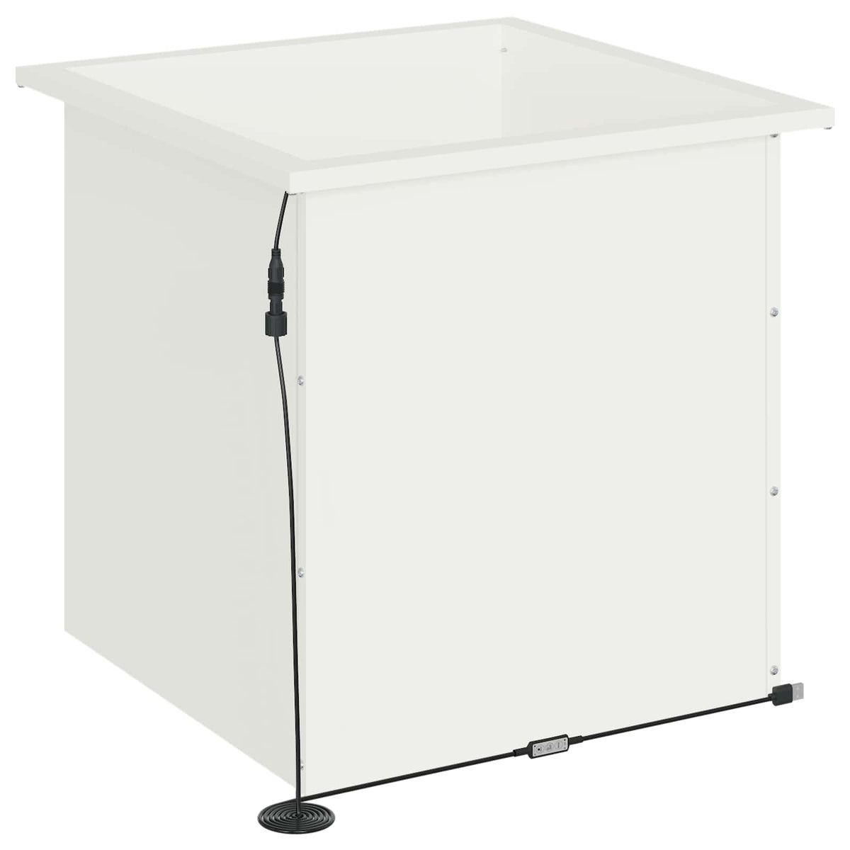 vidaXL Donica ogrodowa z oświetleniem LED 2 szt. Biały 50 x 50 x 48 cm
