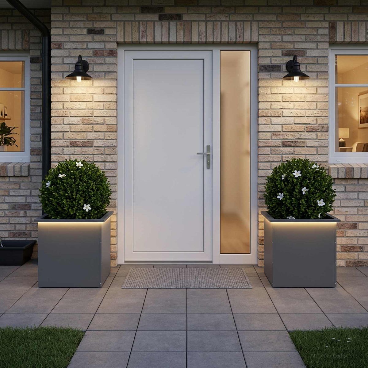 vidaXL Donica ogrodowa z oświetleniem LED 2 szt. Antracyt