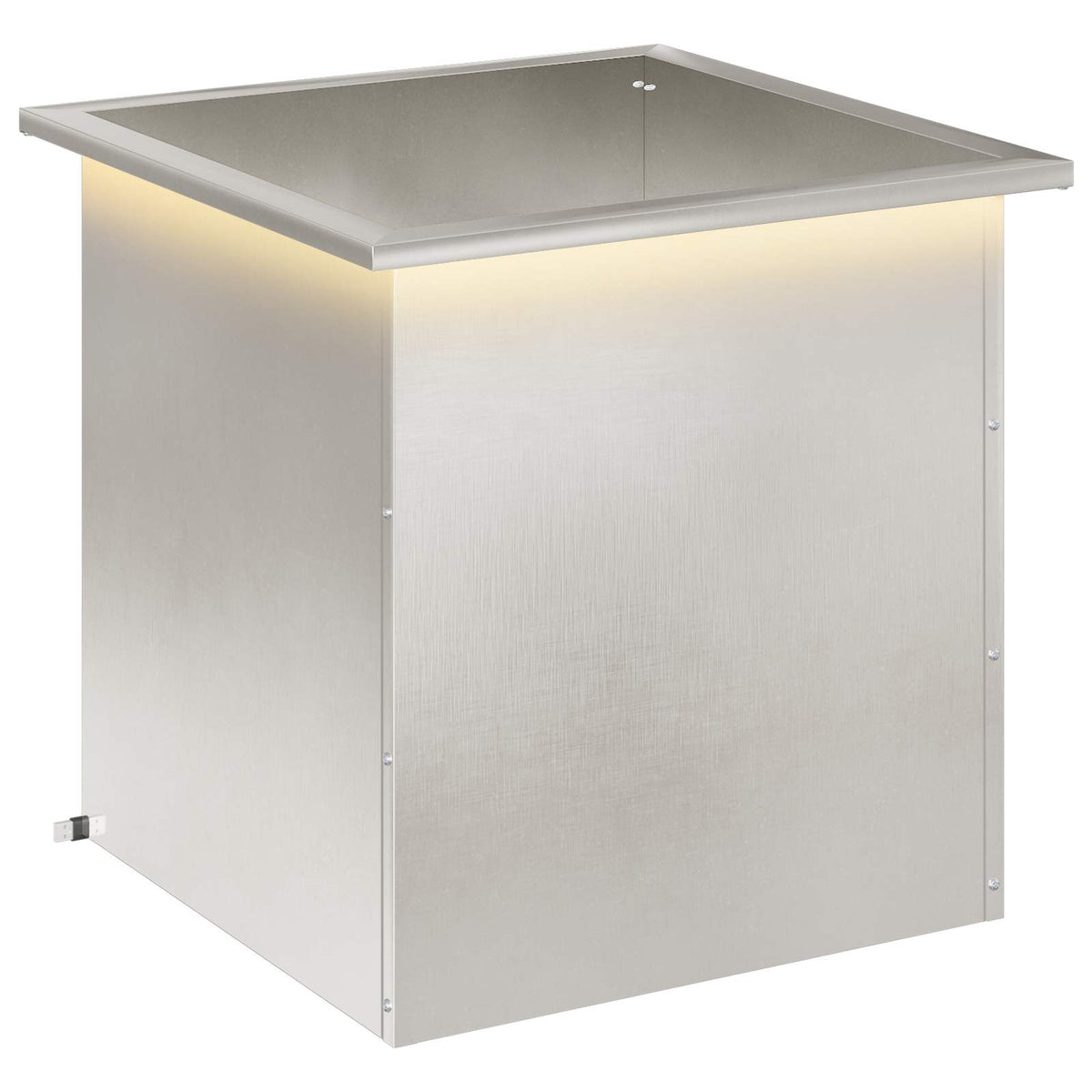 vidaXL Donica ogrodowa z oświetleniem LED srebrny 50 x 50 x 48 cm