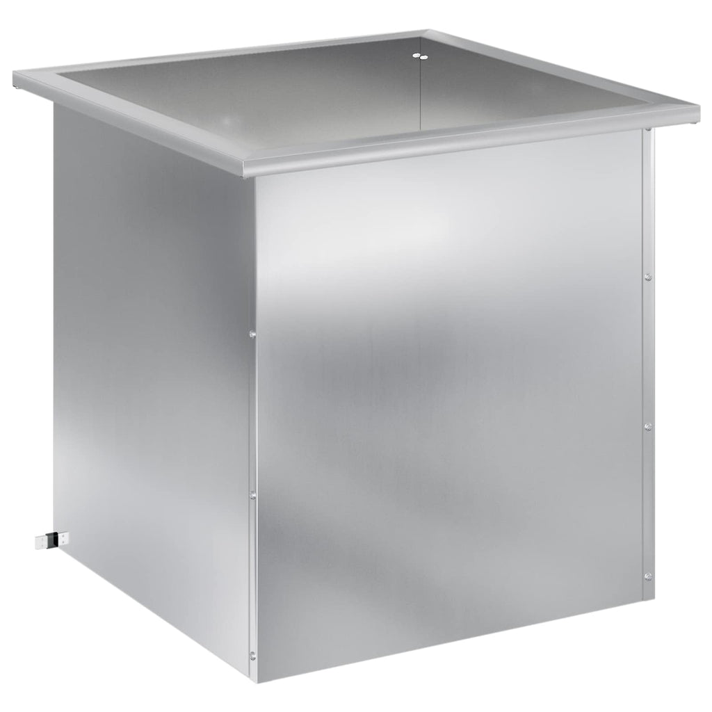 vidaXL Donica ogrodowa z oświetleniem LED srebrny 50 x 50 x 48 cm