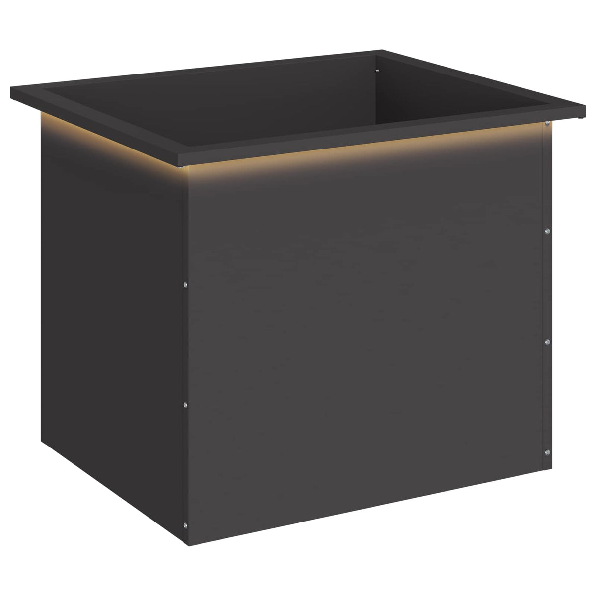 vidaXL Donica ogrodowa z oświetleniem LED Czarny 50 x 60 x 48 cm Stal
