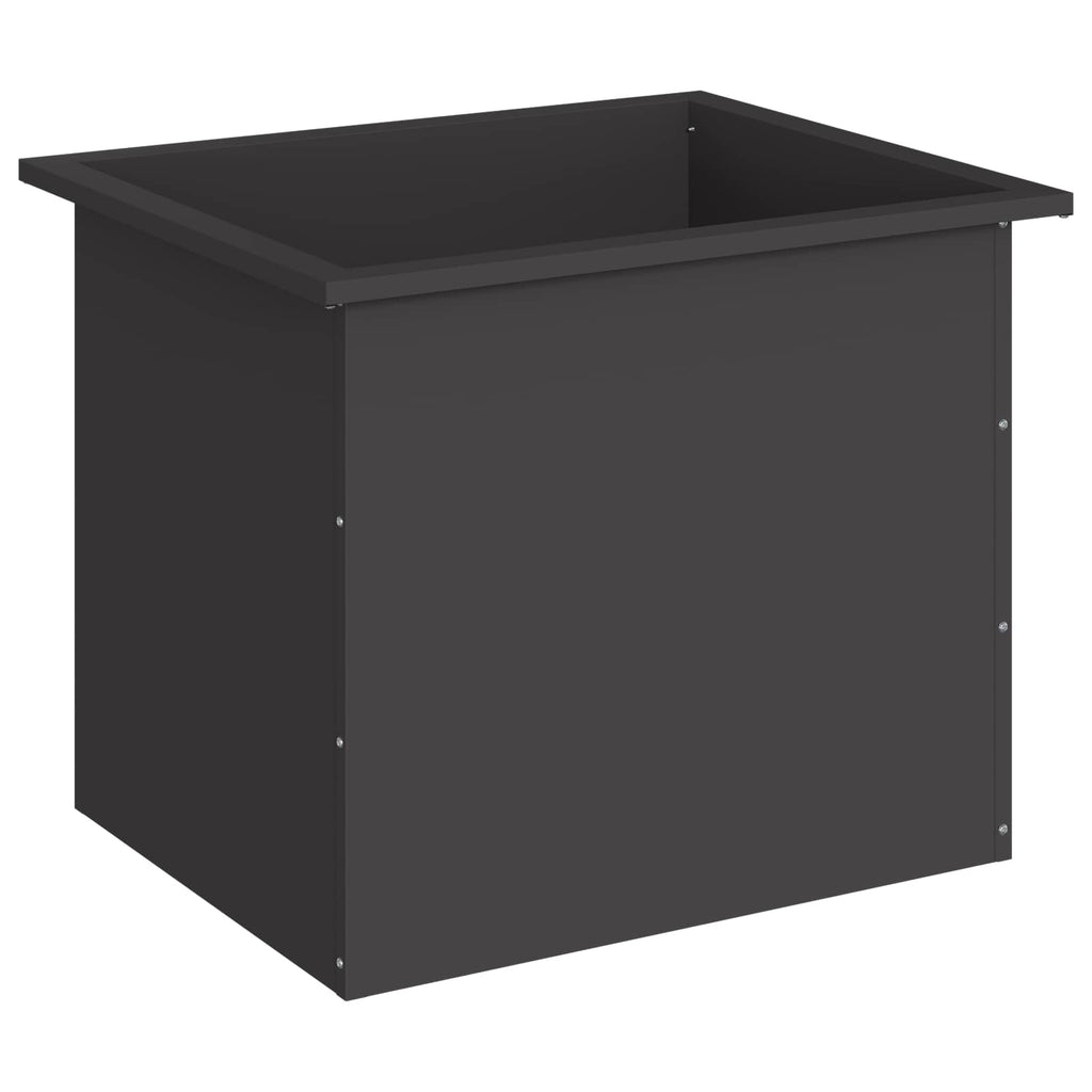 vidaXL Donica ogrodowa z oświetleniem LED Czarny 50 x 60 x 48 cm Stal