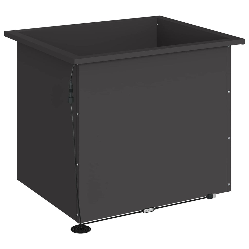 vidaXL Donica ogrodowa z oświetleniem LED Czarny 50 x 60 x 48 cm Stal