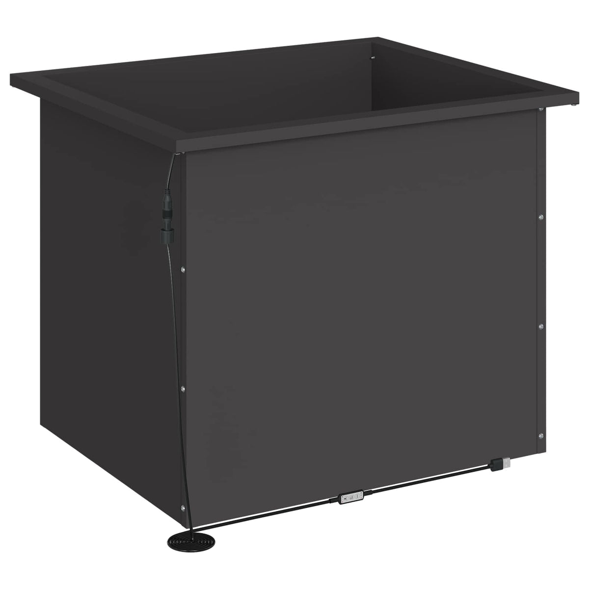 vidaXL Donica ogrodowa z oświetleniem LED Czarny 50 x 60 x 48 cm Stal
