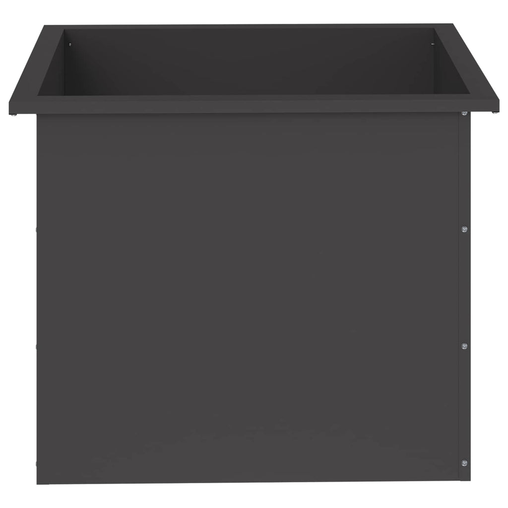 vidaXL Donica ogrodowa z oświetleniem LED Czarny 50 x 60 x 48 cm Stal