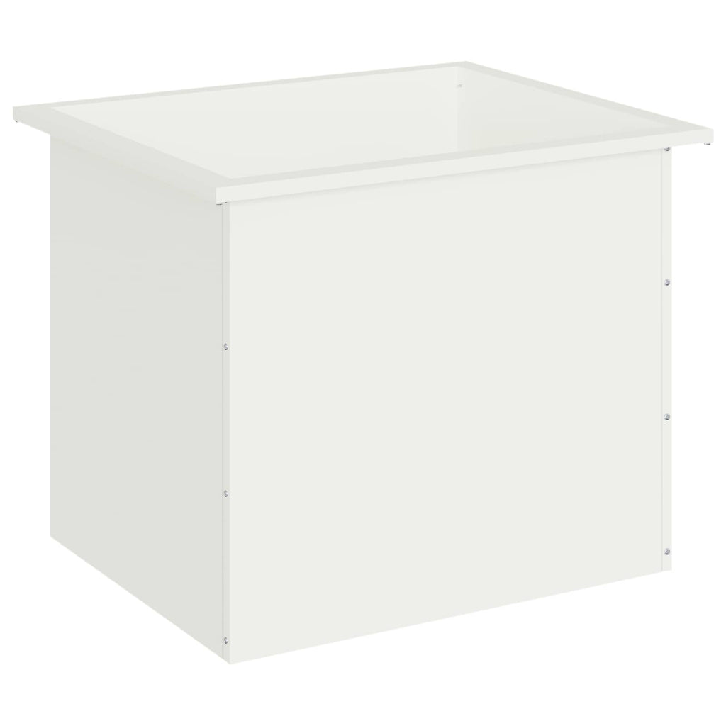 vidaXL Donica ogrodowa z oświetleniem LED Biały 50 x 60 x 48 cm Stal