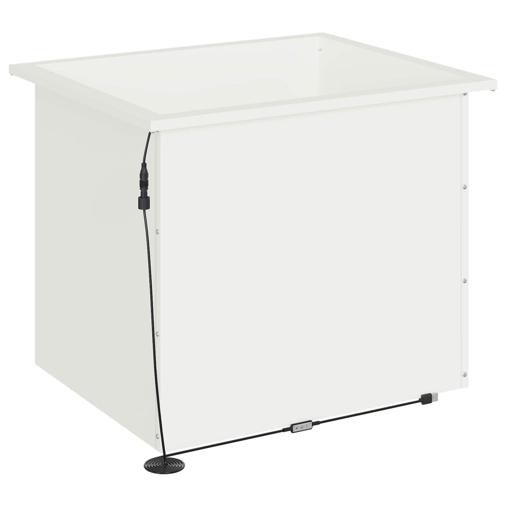 vidaXL Donica ogrodowa z oświetleniem LED Biały 50 x 60 x 48 cm Stal