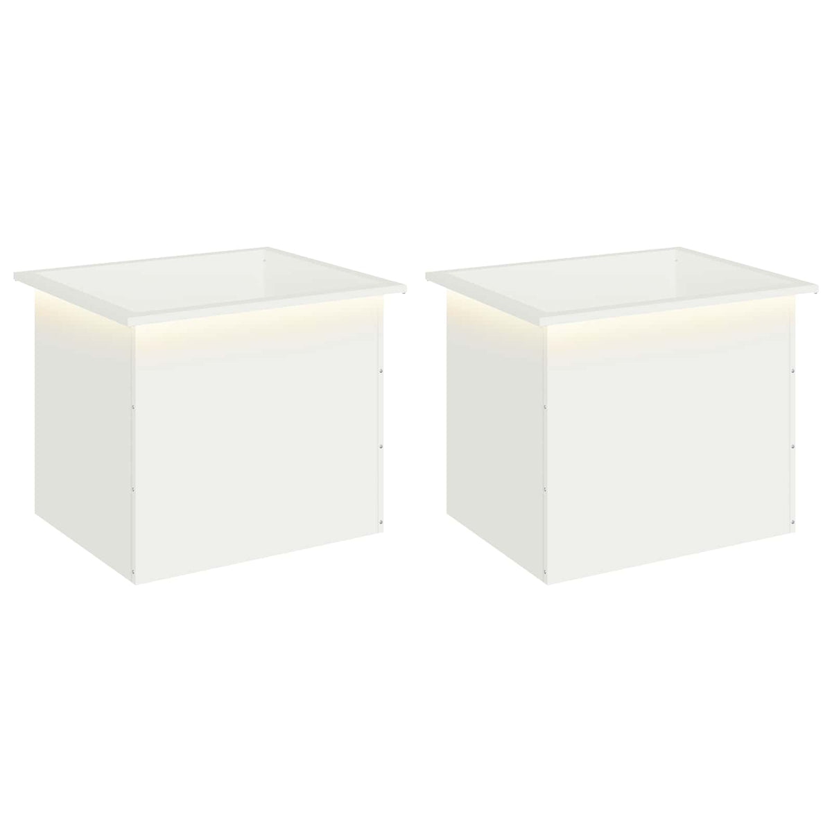vidaXL Donica ogrodowa z oświetleniem LED 2 szt. Biały 50 x 60 x 48 cm