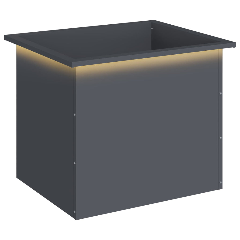 vidaXL Donica ogrodowa z oświetleniem LED Antracyt 50 x 60 x 48 cm