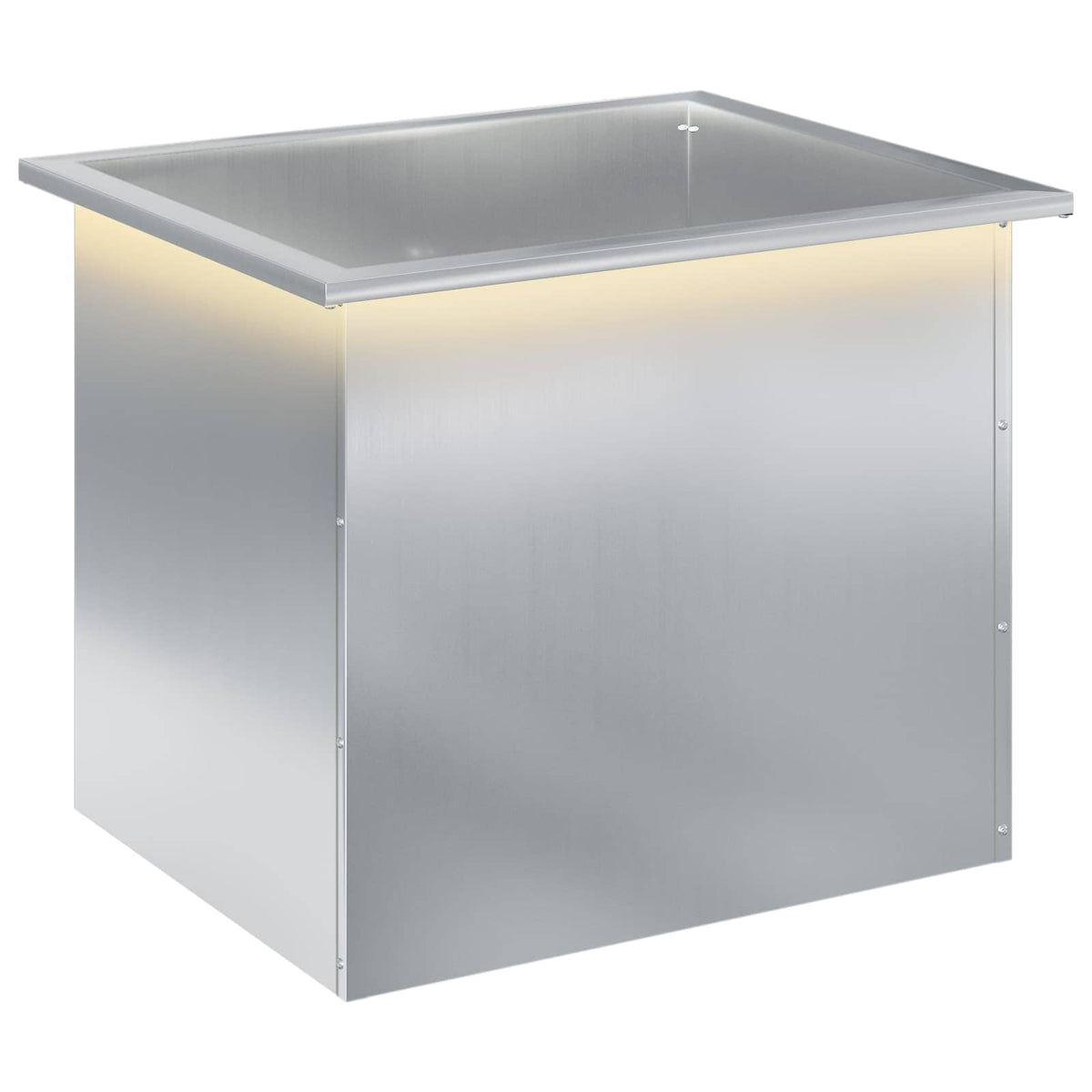 vidaXL Donica ogrodowa z oświetleniem LED srebrny 50 x 60 x 48 cm
