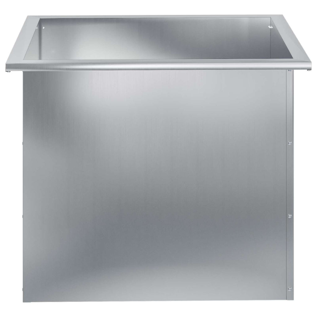 vidaXL Donica ogrodowa z oświetleniem LED srebrny 50 x 60 x 48 cm