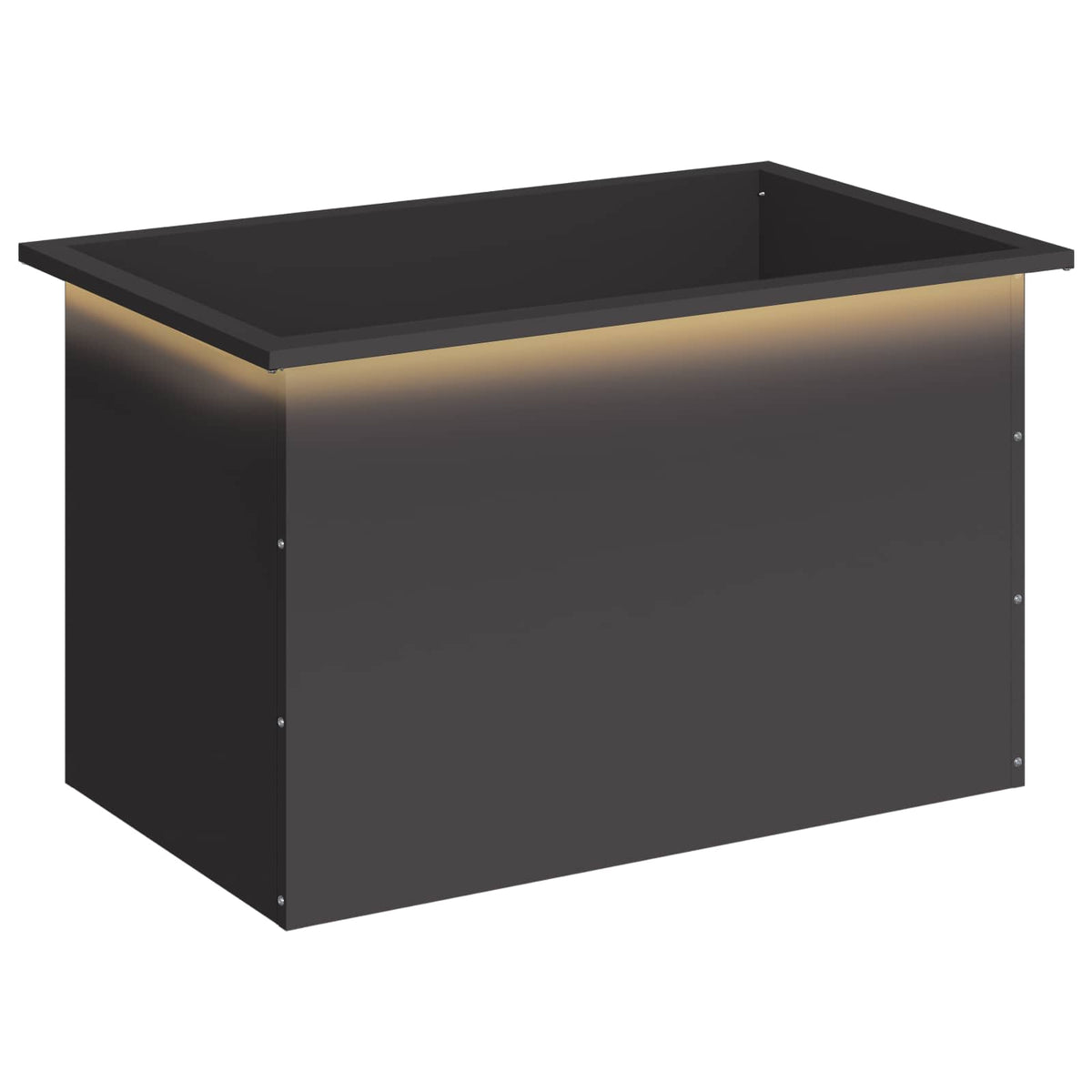 vidaXL Donica ogrodowa z oświetleniem LED Czarny 50 x 80 x 48 cm Stal