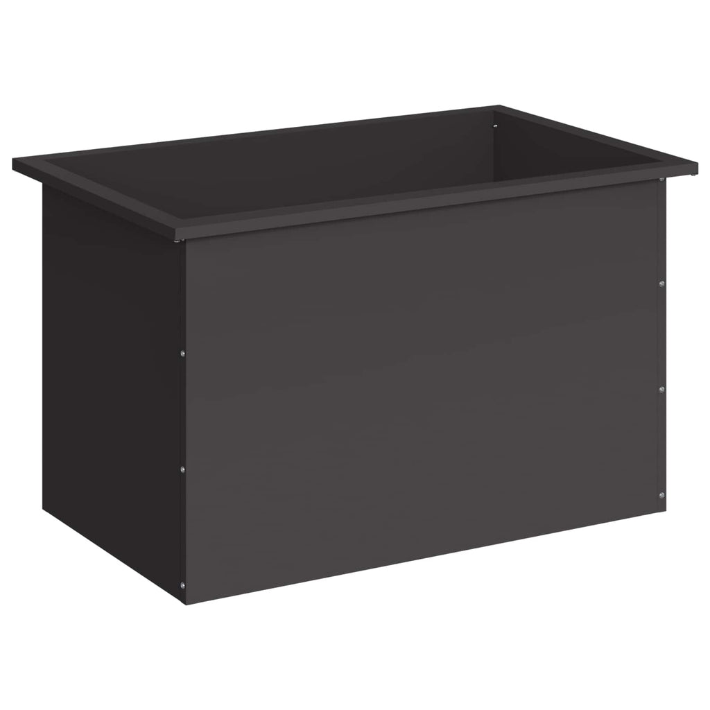vidaXL Donica ogrodowa z oświetleniem LED Czarny 50 x 80 x 48 cm Stal