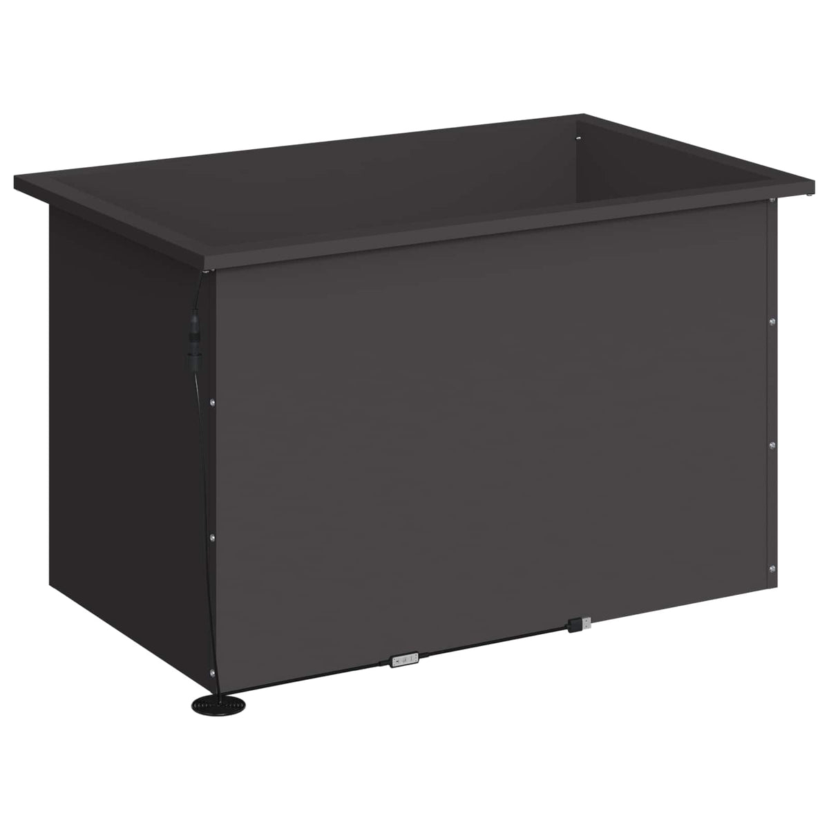 vidaXL Donica ogrodowa z oświetleniem LED Czarny 50 x 80 x 48 cm Stal