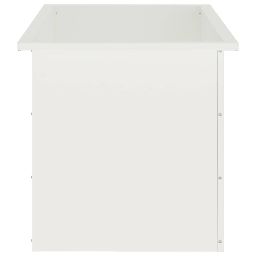 vidaXL Donica ogrodowa z oświetleniem LED Biały 50 x 80 x 48 cm Stal