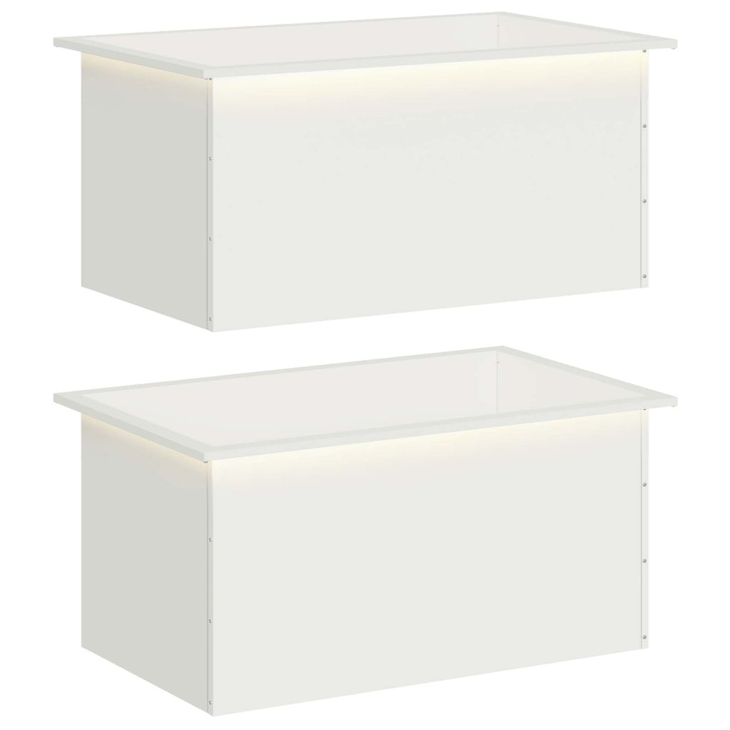 vidaXL Donica ogrodowa z oświetleniem LED 2 szt. Biały 50 x 80 x 48 cm