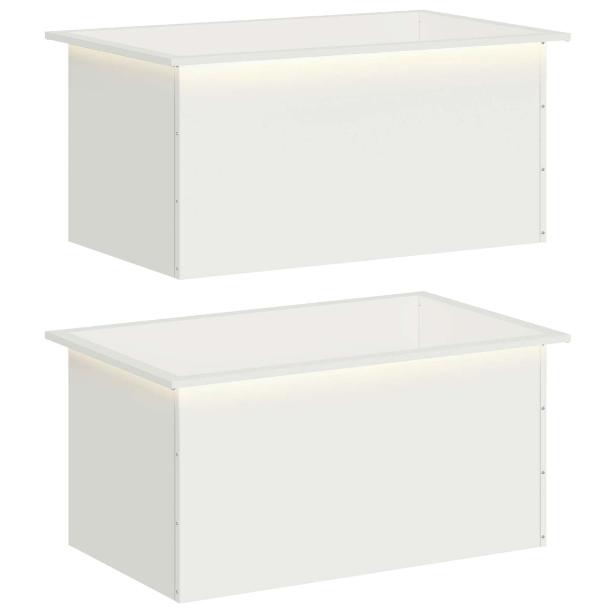 vidaXL Donica ogrodowa z oświetleniem LED 2 szt. Biały 50 x 80 x 48 cm