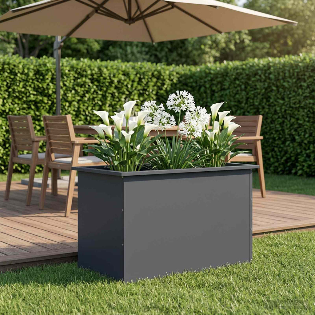 vidaXL Donica ogrodowa z oświetleniem LED Antracyt 50 x 80 x 48 cm