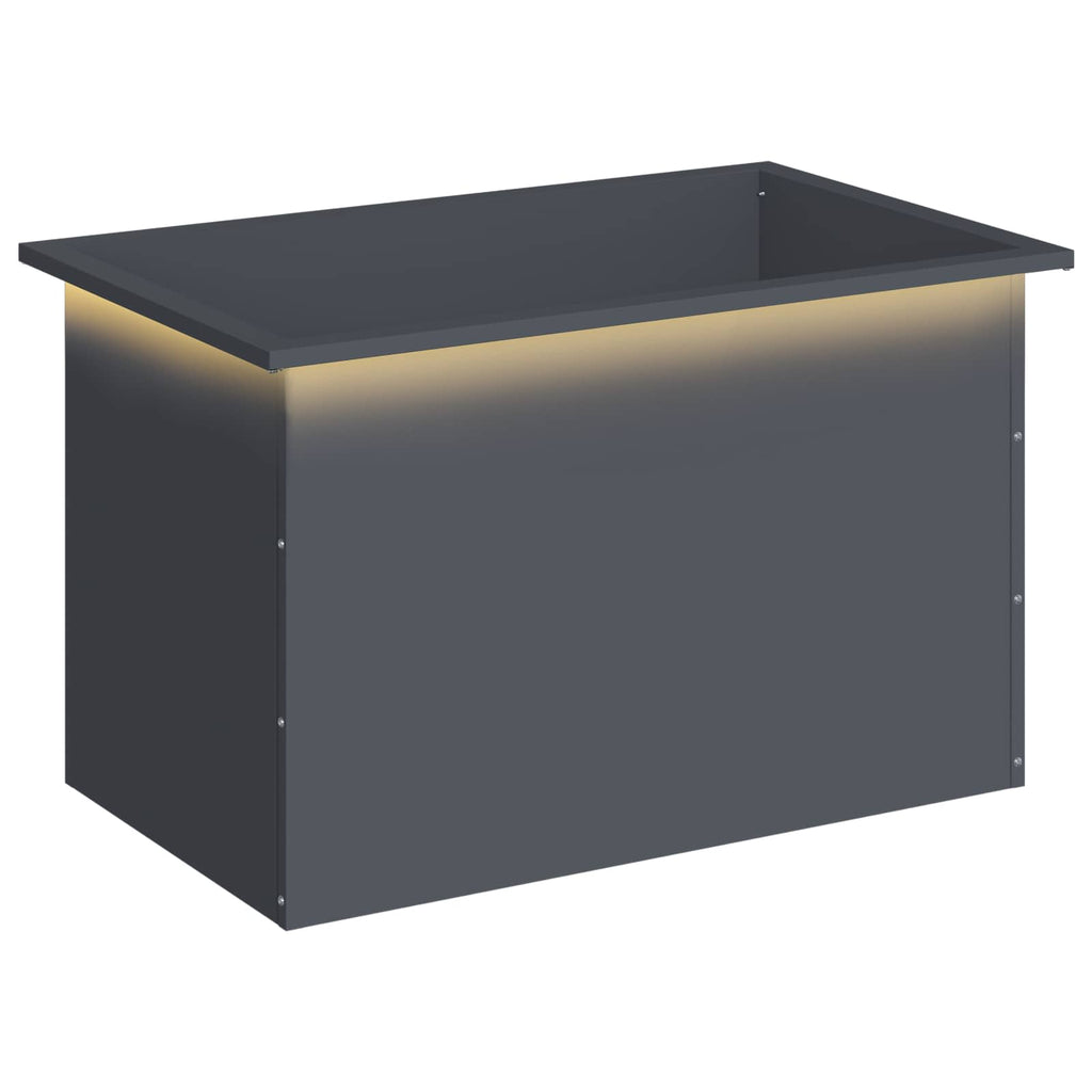 vidaXL Donica ogrodowa z oświetleniem LED Antracyt 50 x 80 x 48 cm