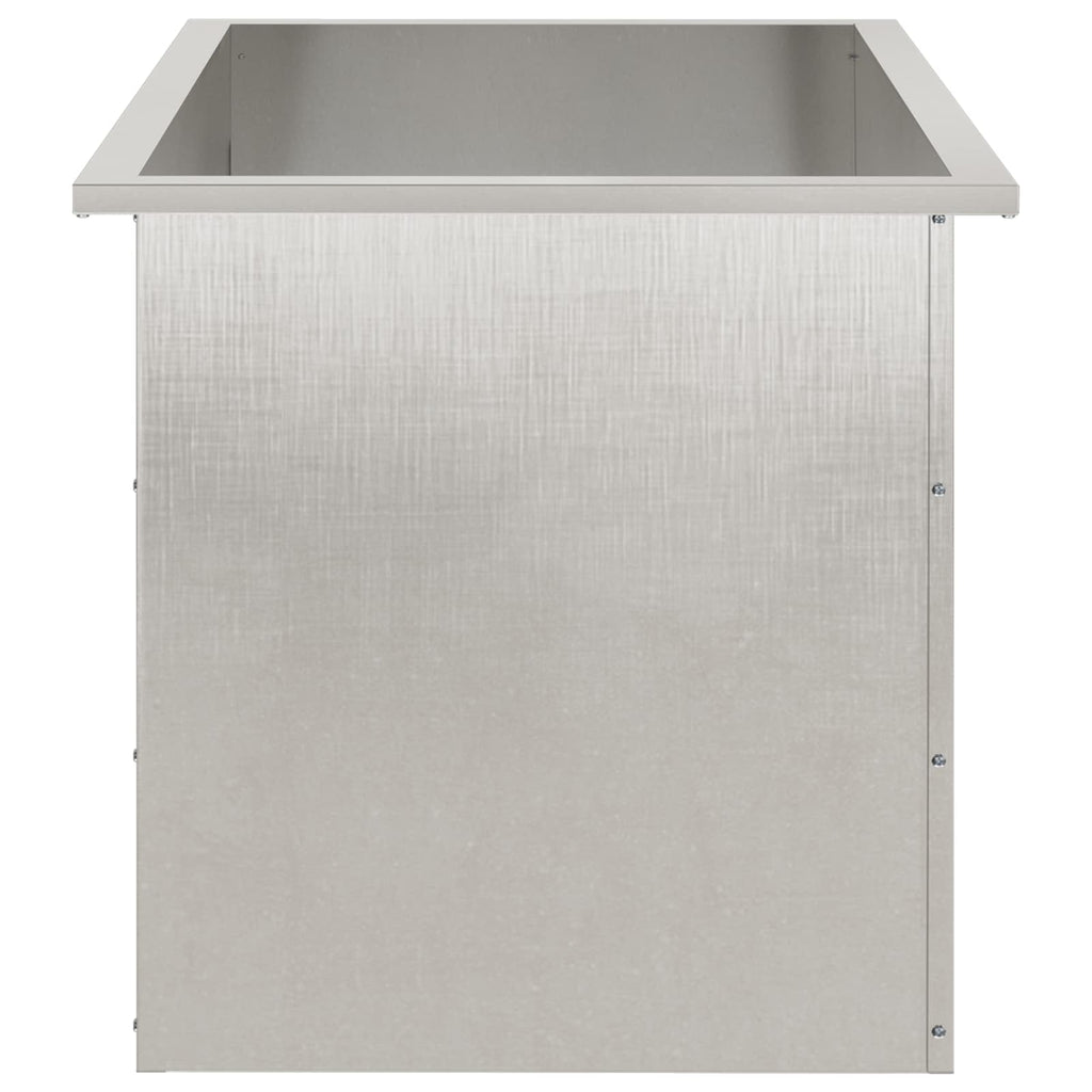 vidaXL Donica ogrodowa z oświetleniem LED srebrny 50 x 80 x 48 cm