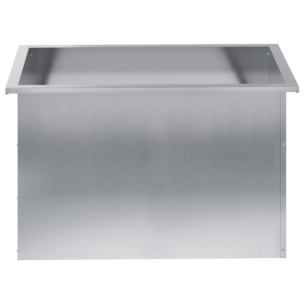 vidaXL Donica ogrodowa z oświetleniem LED srebrny 50 x 80 x 48 cm