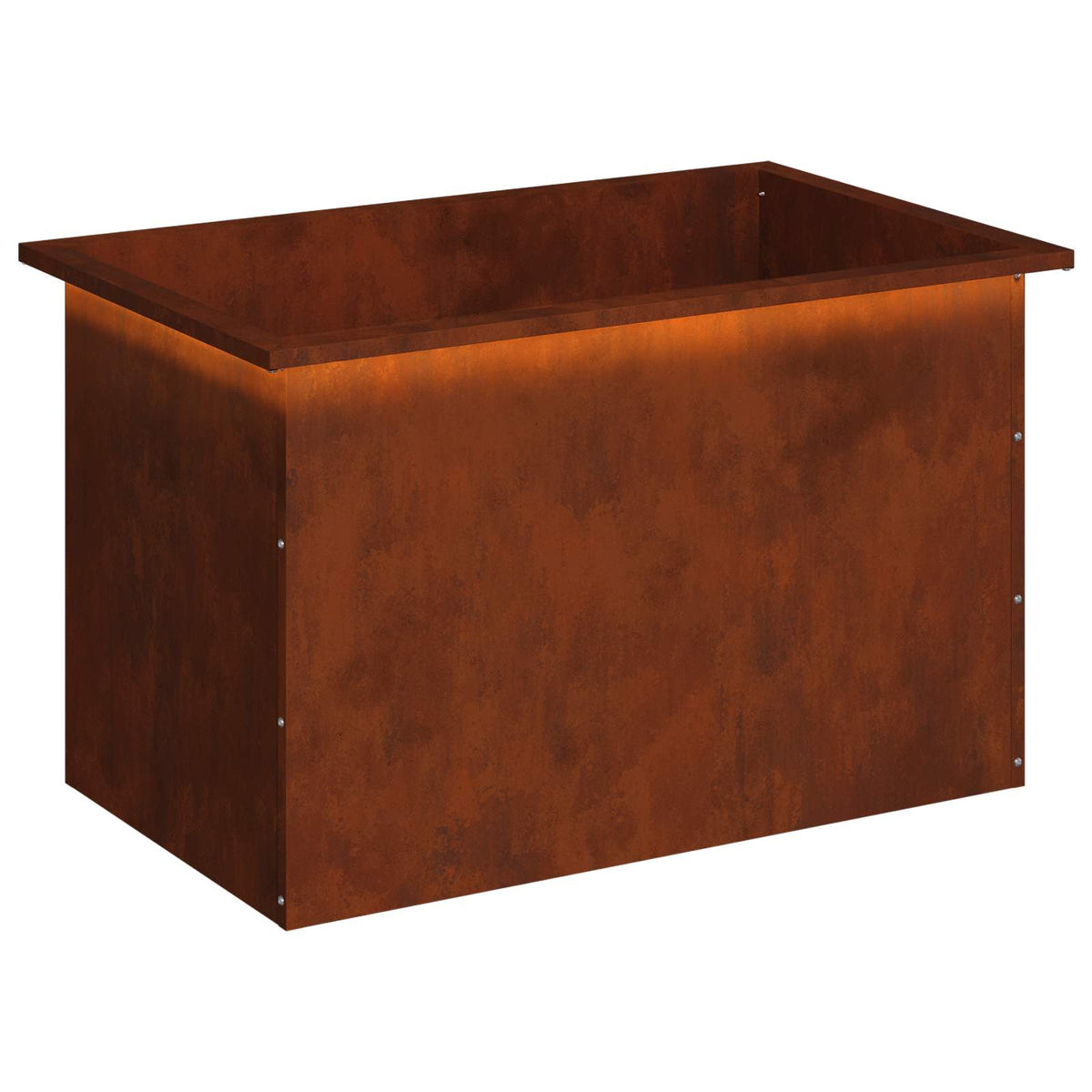 vidaXL Donica ogrodowa z oświetleniem LED Rdzawy 50 x 80 x 48 cm