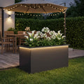 vidaXL Donica ogrodowa z oświetleniem LED Czarny 50 x 100 x 48 cm Stal