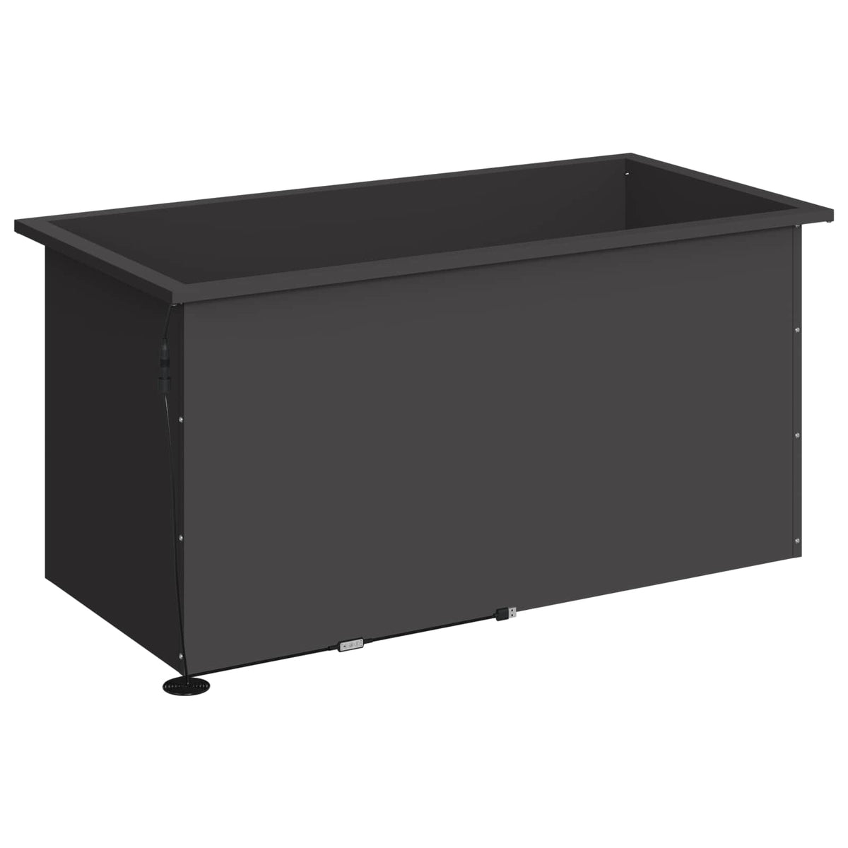 vidaXL Donica ogrodowa z oświetleniem LED Czarny 50 x 100 x 48 cm Stal