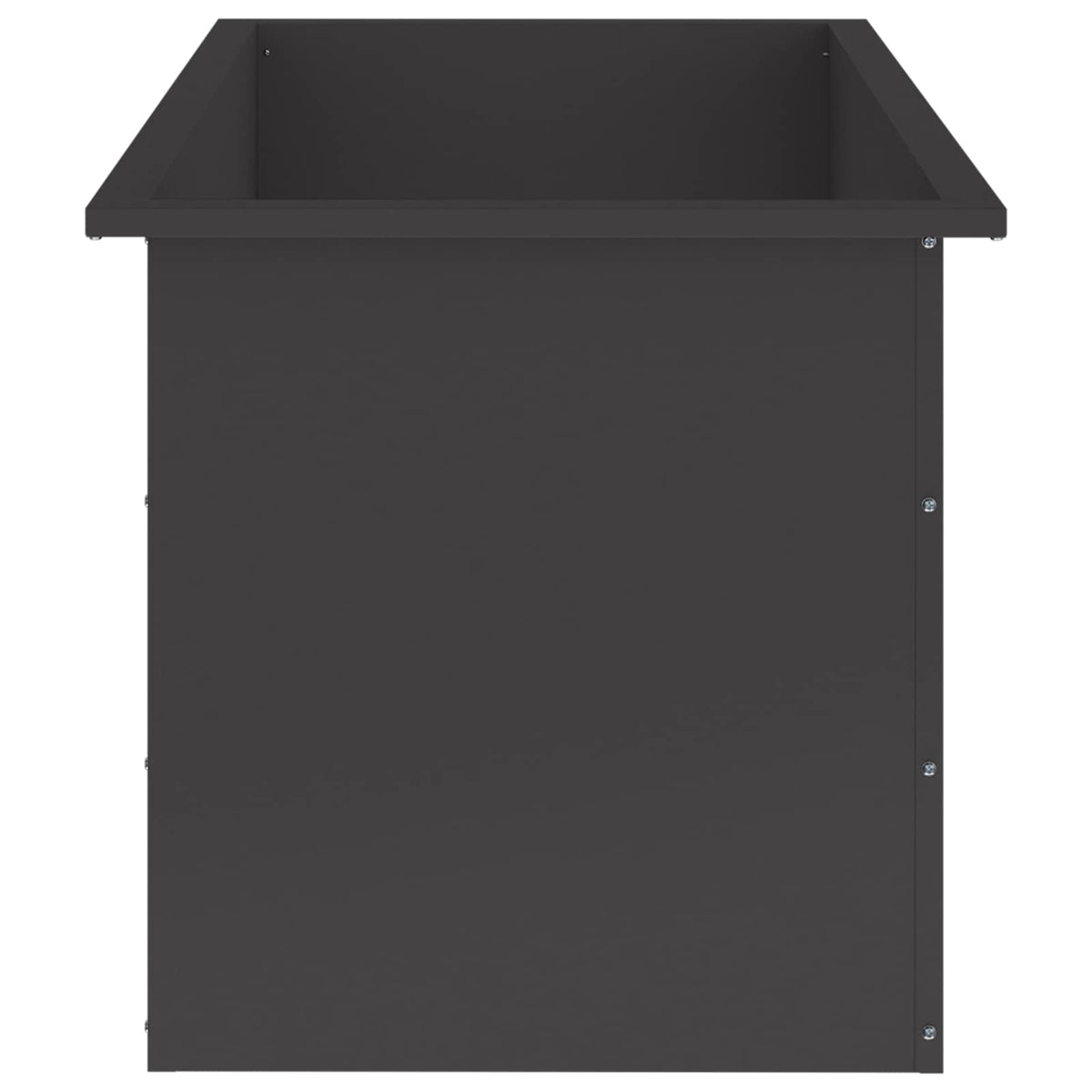 vidaXL Donica ogrodowa z oświetleniem LED Czarny 50 x 100 x 48 cm Stal