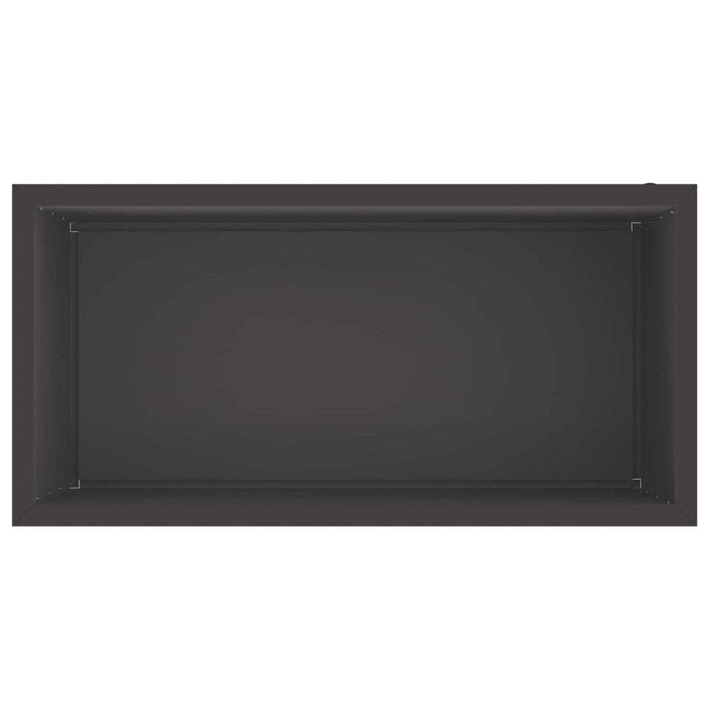 vidaXL Donica ogrodowa z oświetleniem LED Czarny 50 x 100 x 48 cm Stal