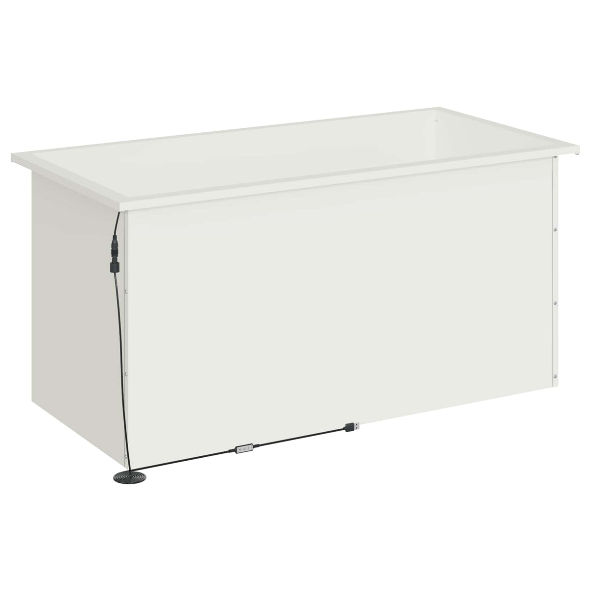 vidaXL Donica ogrodowa z oświetleniem LED Biały 50 x 100 x 48 cm Stal