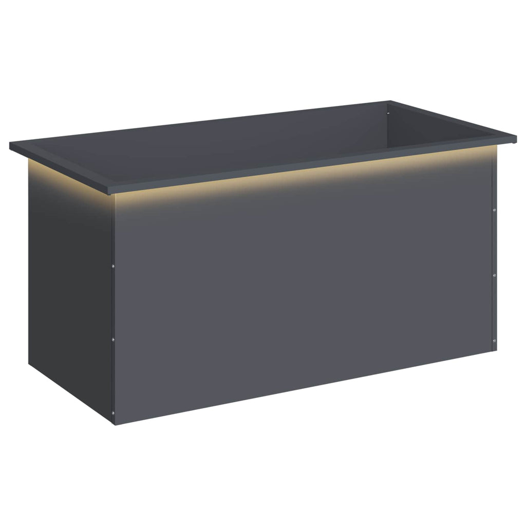 vidaXL Donica ogrodowa z oświetleniem LED Antracyt 50 x 100 x 48 cm