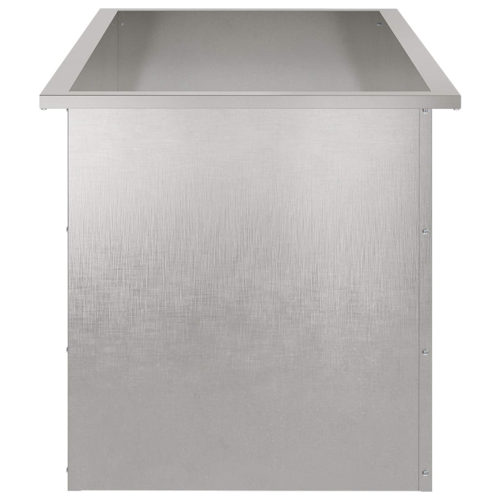 vidaXL Donica ogrodowa z oświetleniem LED srebrny 50 x 100 x 48 cm
