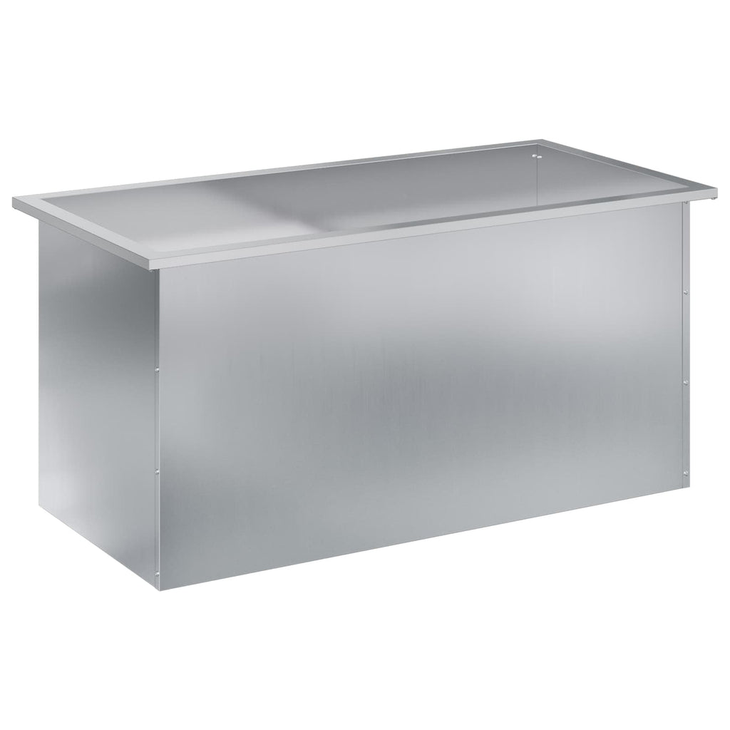 vidaXL Donica ogrodowa z oświetleniem LED srebrny 50 x 100 x 48 cm