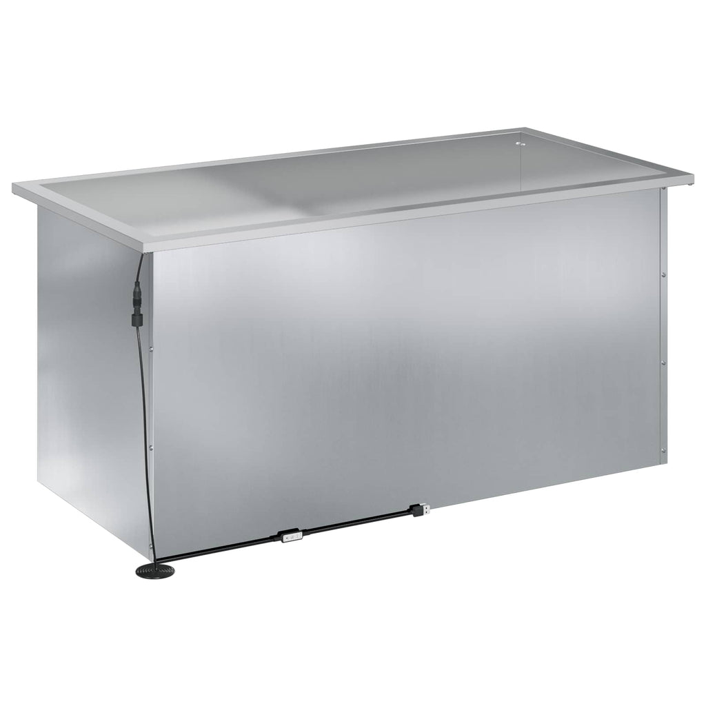 vidaXL Donica ogrodowa z oświetleniem LED srebrny 50 x 100 x 48 cm