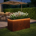 vidaXL Donica ogrodowa z oświetleniem LED Rdzawy 50 x 100 x 48 cm