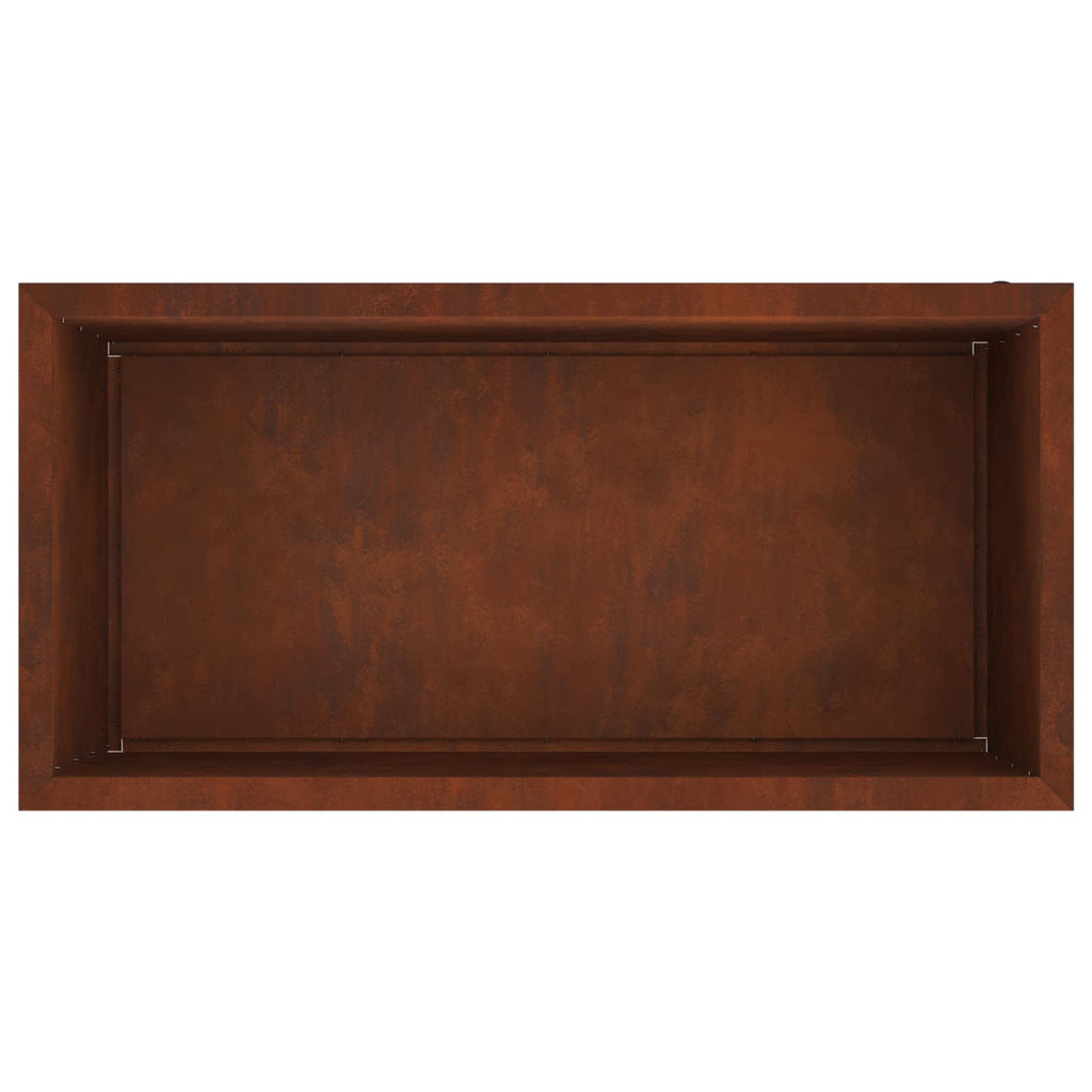 vidaXL Donica ogrodowa z oświetleniem LED Rdzawy 50 x 100 x 48 cm