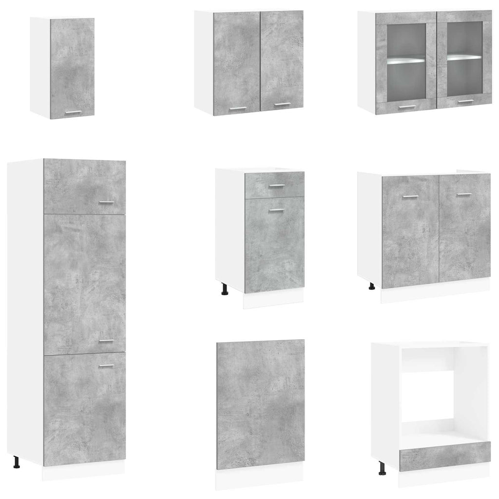 vidaXL Jednostka kuchenna Lyon 8 pcs Betonowy szary