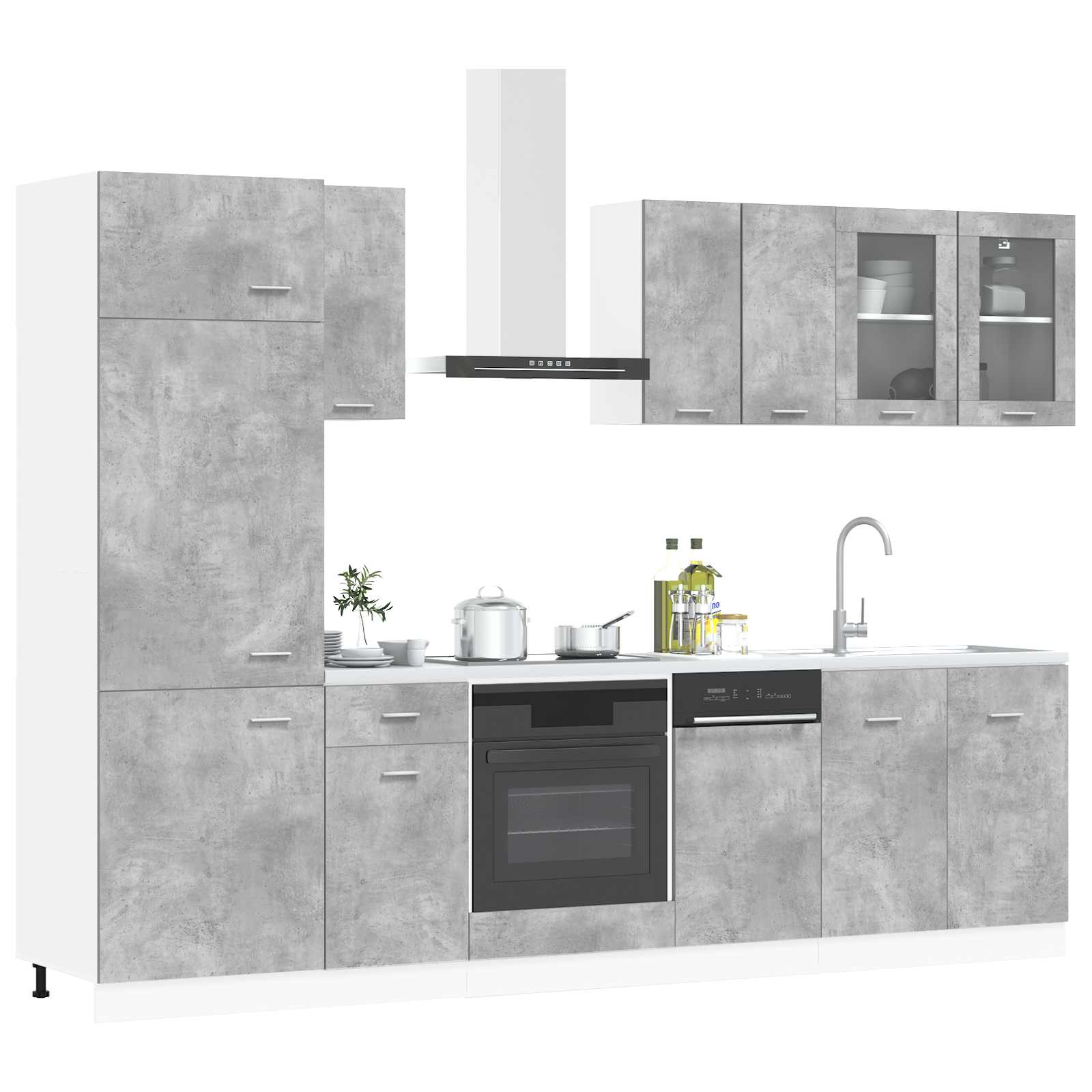 vidaXL Jednostka kuchenna Lyon 8 pcs Betonowy szary