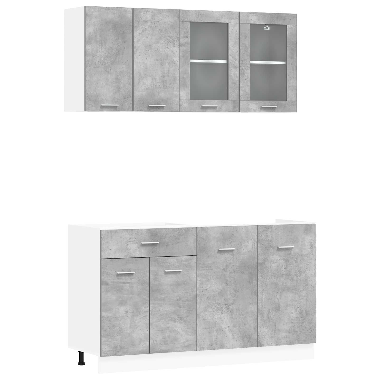 vidaXL Jednostka kuchenna Lyon 4 pcs Betonowy szary