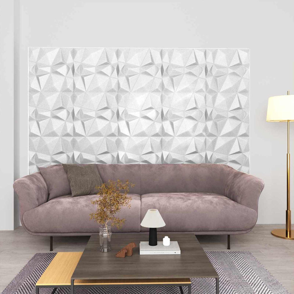 vidaXL Panele ścienne 12 pcs Biały diamentowy 50 x 50 cm Pianka XPS