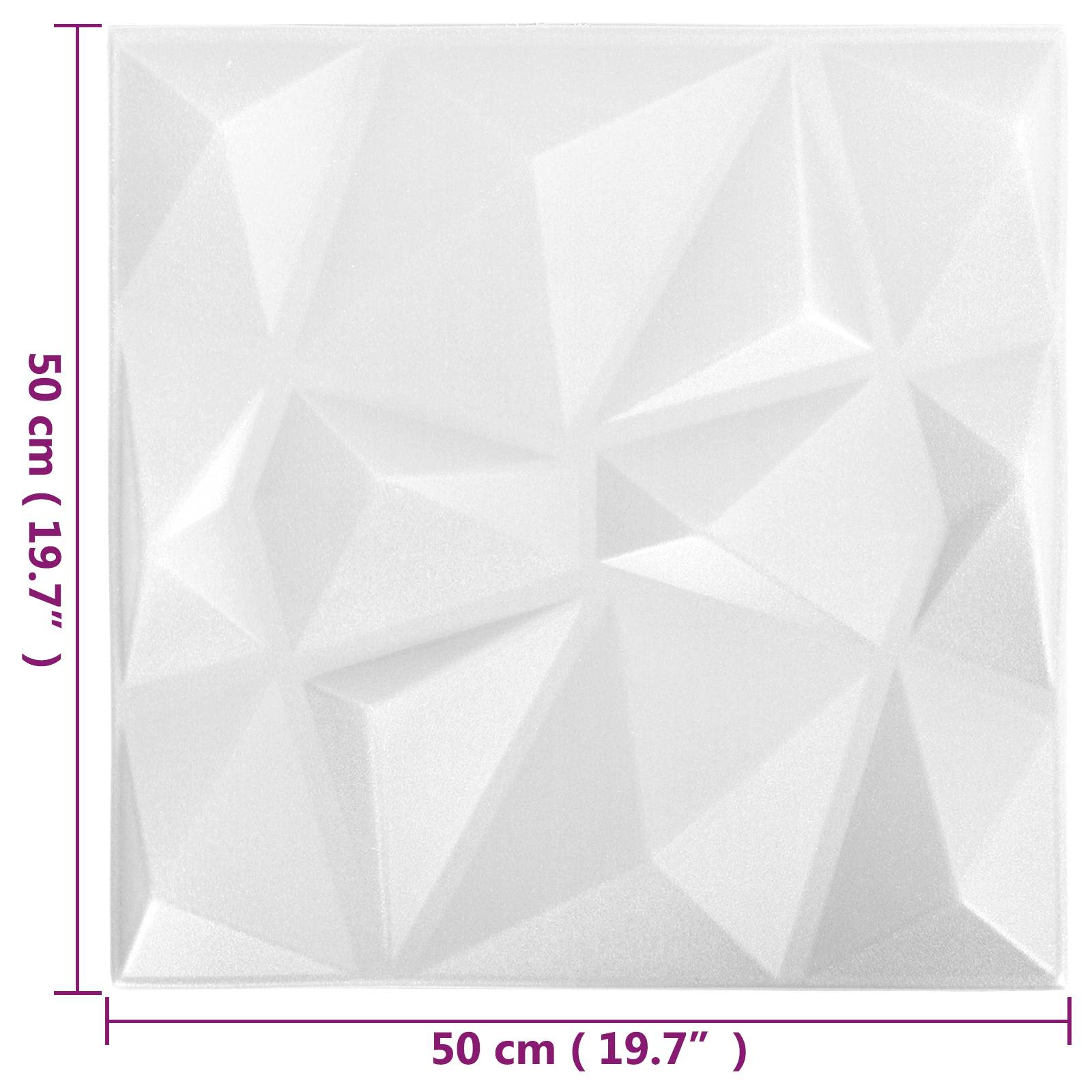 vidaXL Panele ścienne 24 pcs Biały diamentowy 50 x 50 cm Pianka XPS