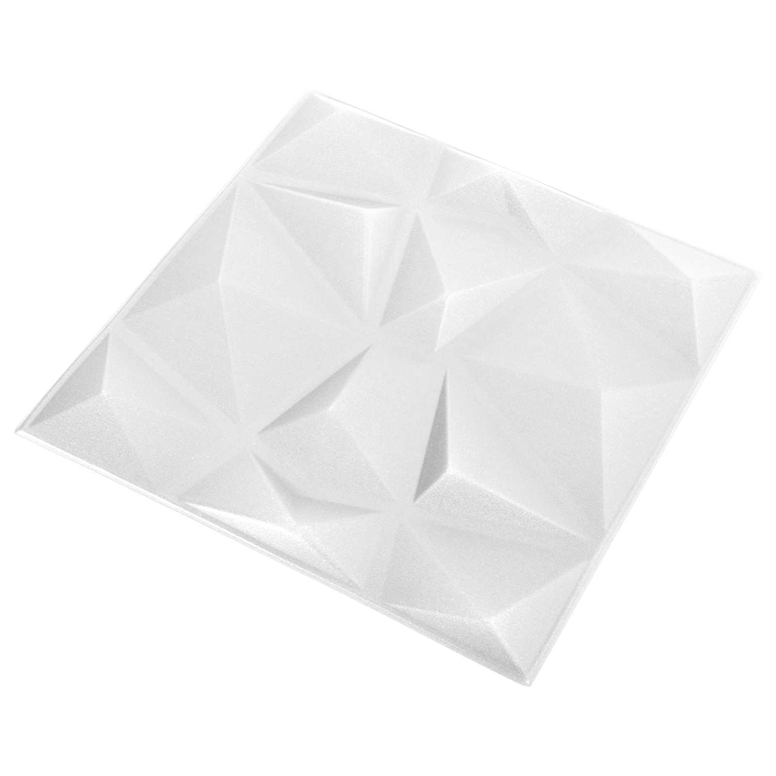 vidaXL Panele ścienne 48 pcs Biały diamentowy 50 x 50 cm Pianka XPS