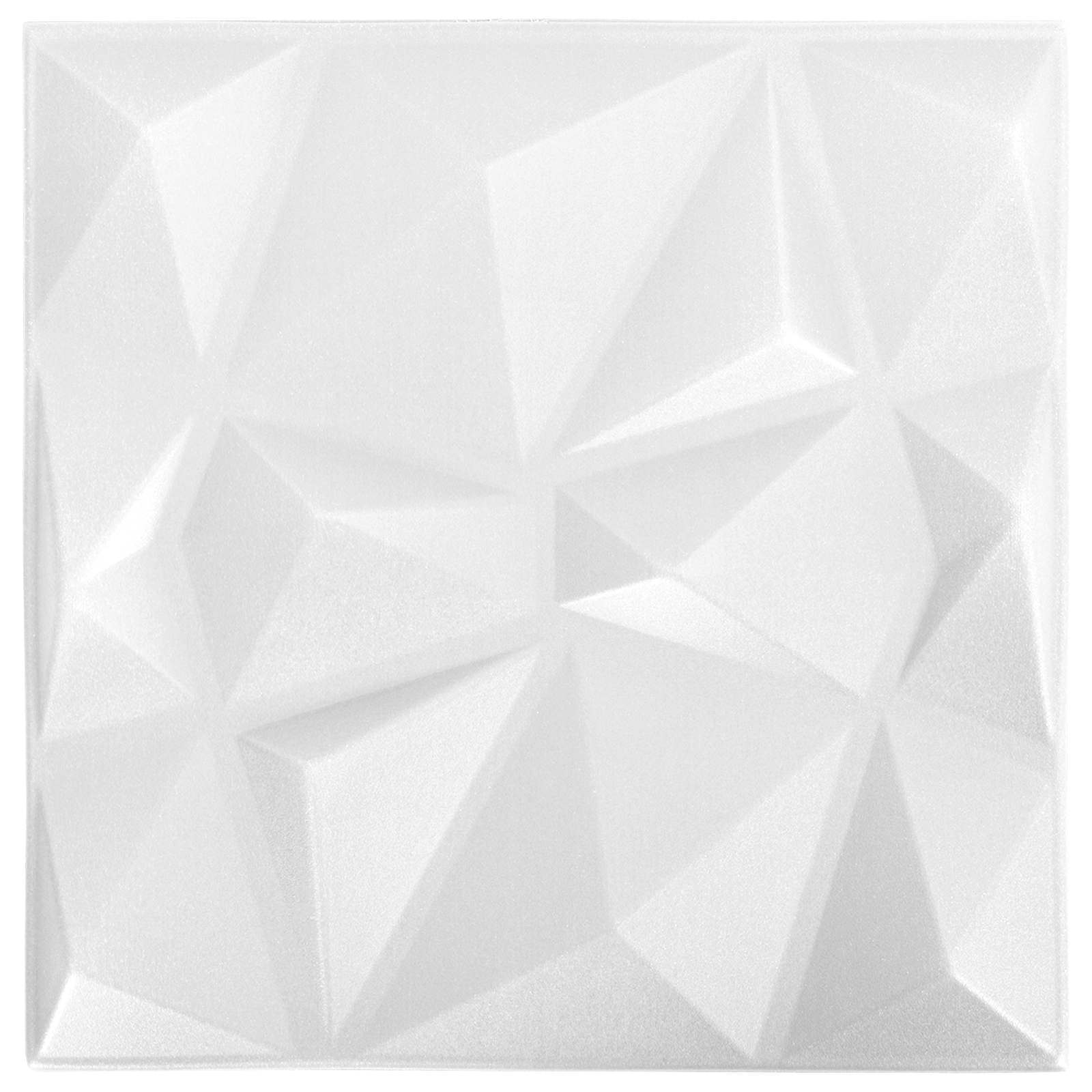 vidaXL Panele ścienne 48 pcs Biały diamentowy 50 x 50 cm Pianka XPS
