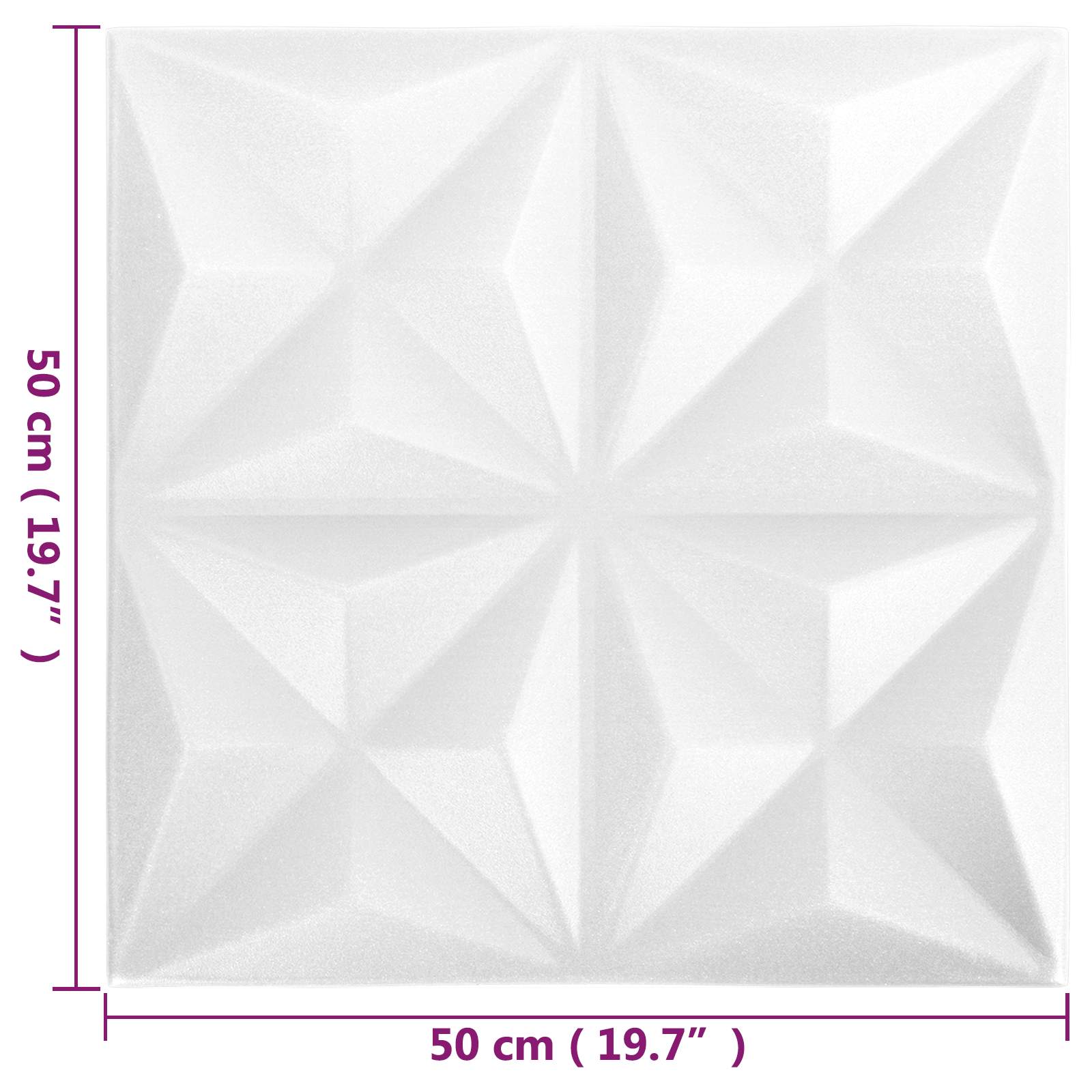 vidaXL Panele ścienne 24 pcs Białe origami 50 x 50 cm Pianka XPS