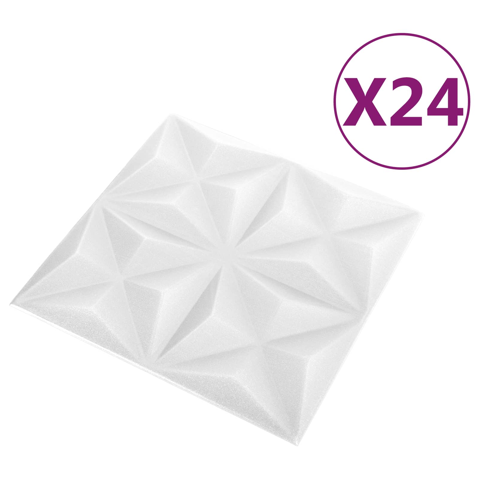 vidaXL Panele ścienne 24 pcs Białe origami 50 x 50 cm Pianka XPS
